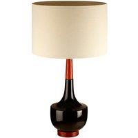 Interiors By Premier Table Lamp - Ceramic Base/White Shade, Brown