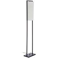 Interiors By Premier Floor Lamp - Black Base/White Linen Shade, White