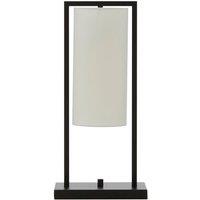 Interiors By Premier Table Lamp - Black Base/White Linen Shade, White