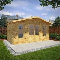 Mercia 5m x 3m 28mm Wall Retreat Log Cabin, Brown
