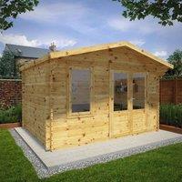 Mercia 4m x 3m 34mm Wall Double Glazed Retreat Log Cabin