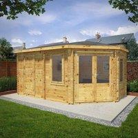 Mercia 5m x 3m 28mm Wall Corner Lodge Plus