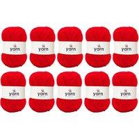 Korbond Red Double Knit Yarn Bulk Pack Bundle - 10 x 100g