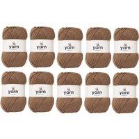 Korbond Brown Double Knit Yarn Bulk Pack Bundle - 10 x 100g