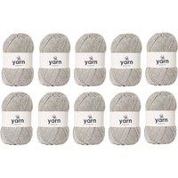 Korbond Light Silver Grey Double Knit Yarn Bulk Pack Bundle - 10 x 100g