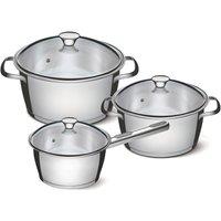 Tramontina 3-Piece Allegra Pan Set, Silver