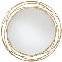 Pacific Antique Gold Metal Round Wall Mirror, Gold