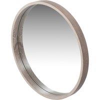 Pacific Natural Wood Round Wall Mirror, Brown