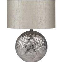Silver Dot Textured Ceramic Table Lamp, Silver