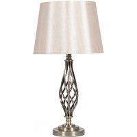 Antique Brass Metal Twist Detail Table Lamp, Brown