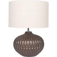 Bronze Textured Glazed Ceramic Table Lamp, Brown