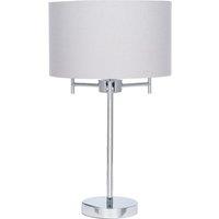 Silver 3 Light Metal Table Lamp, Silver