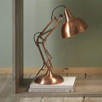 Brushed Copper Metal Task Table Lamp, Gold