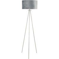 Brushed Silver Tripod Floor Lamp, Silver