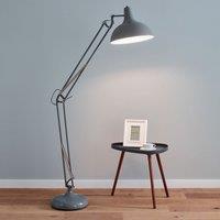 Grey Painted Oversize Task Floor Lamp, Grey