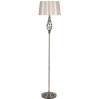 Antique Brass Metal Twist Detail Floor Lamp, Gold