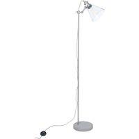 Concrete And Brushed Chrome Floor Lamp, Grey
