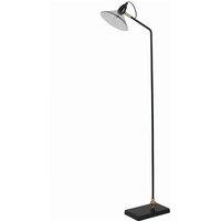 Pacific Canton Matt Black Metal And Glass Cone Floor Lamp, Black