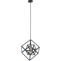 Matt Black Metal Cube Pendant, Black