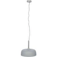 Matt Grey Domed Metal Pendant, Grey