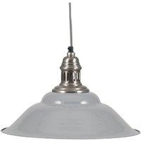 Grey and Silver Metal Cafe Pendant, Grey