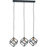 Matt Black Metal Three Cube Pendant, Grey