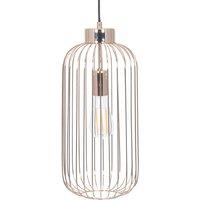 French Gold Metal Wire Tall Pendant, Gold