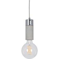 Concrete and Brushed Chrome Ceiling Fitting, Grey