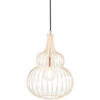 French Gold Metal Wire Shaped Pendant, Gold