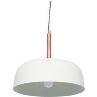 Matt Cream Domed Metal Pendant, Cream