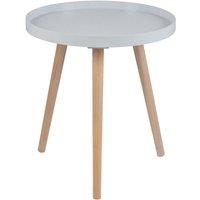 Grey MDF & Natural Pine Wood Round Table K/D, Grey