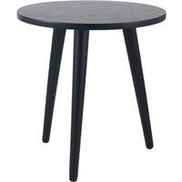 Satin Black Pine Wood Round Side Table K/D, Black