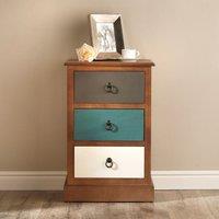 Pacific Lifestyle Pine Wood Multicoloured 3 Drawer Unit