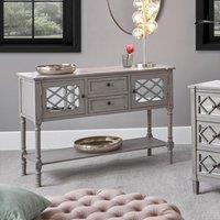 Dove Grey Mirrored Pine Wood Dresser
