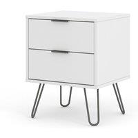Core Products Augusta 2 Drawer Bedside Cabinet White, White