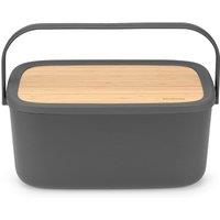 Brabantia Nic Bread Bin - Dark Grey, Grey