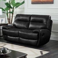 Bampton Recliner 2 Seater Faux Leather Sofa Black, Black