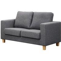 Chester 2 Seater Sofa Faux Linen Dark Grey, Grey