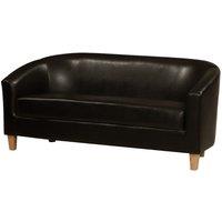 Clare Faux Leather 3 Seater Sofa Brown, Brown