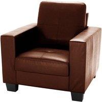 Leigh Bonded and Faux Leather Armchair Brown