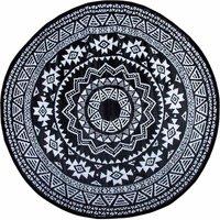 Best for Boots Outdoor Reversible Round Garden Carpet, Black