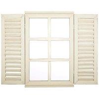 Esschert Design Shutter Window Mirror, Cream
