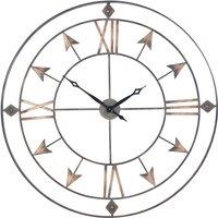 Celestial Antique Grey & Gold Metal Large Round Wall Clock, Gold