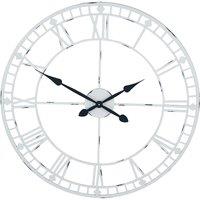 Celestial Soft Grey Metal Round Wall Clock, Grey