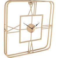 Celestial Gold Metal Square Wall Clock, Gold