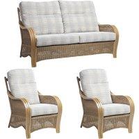 Desser Turin Light Oak 3 Seater Suite, Grey