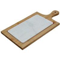 Premier Housewares White Marble & Bamboo Cheese Board - Natural, Brown