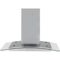 Montpellier MHG600X 60cm Curved Glass Chimney Cooker Hood - Stainless Steel