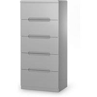 Julian Bowen Manhattan 5 Drawer Narrow Chest Grey, Grey