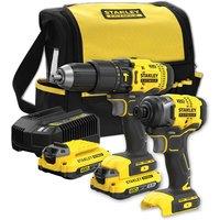 Stanley FatMax V20 18v Cordless Combi Drill and Impact Driver Power Tool Kit